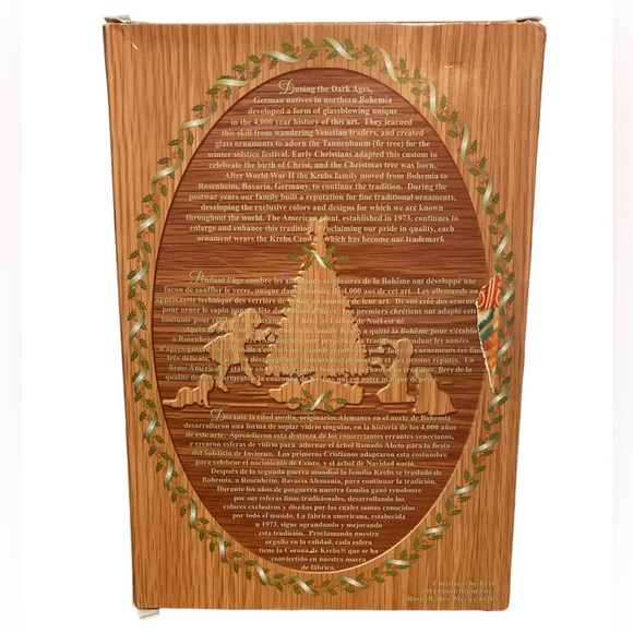 Vtg 90s Christmas By Krebs Blue Gold Glitter Nativity Holy Family Orname… - Picture 9 of 11